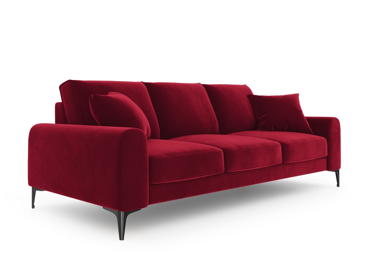 Canapea, Madara, Mazzini Sofas, 4 locuri, 237x102x90 cm, catifea, rosu vin Canapele